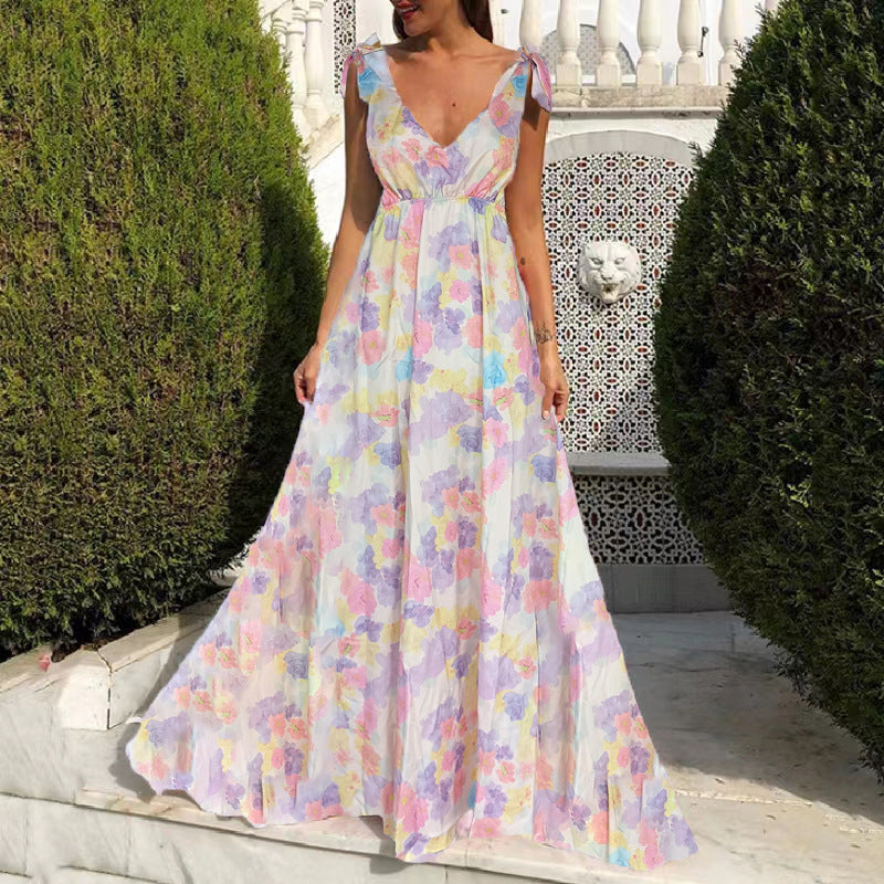 Casual Summer Floral Maxi Dress for Women