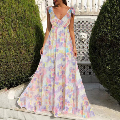 Casual Summer Floral Maxi Dress for Women