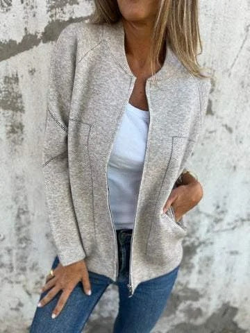 Casual Women's Zip Jacket with Side Pockets