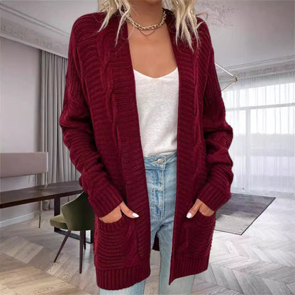 Cozy Oversized Wool Cardigan with Pockets