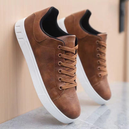 Men's Classic Low Top Lace Leather Sneakers