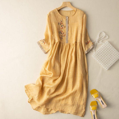 Elegant Floral Mid Length Dress