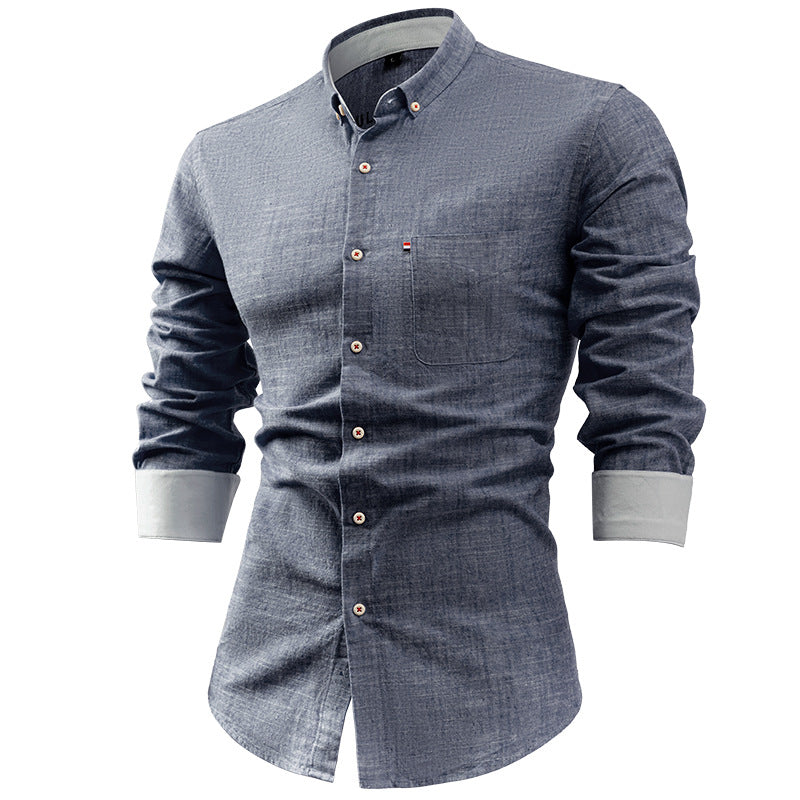Slim Fit Mens Cotton Shirt with Contrast Cuffs