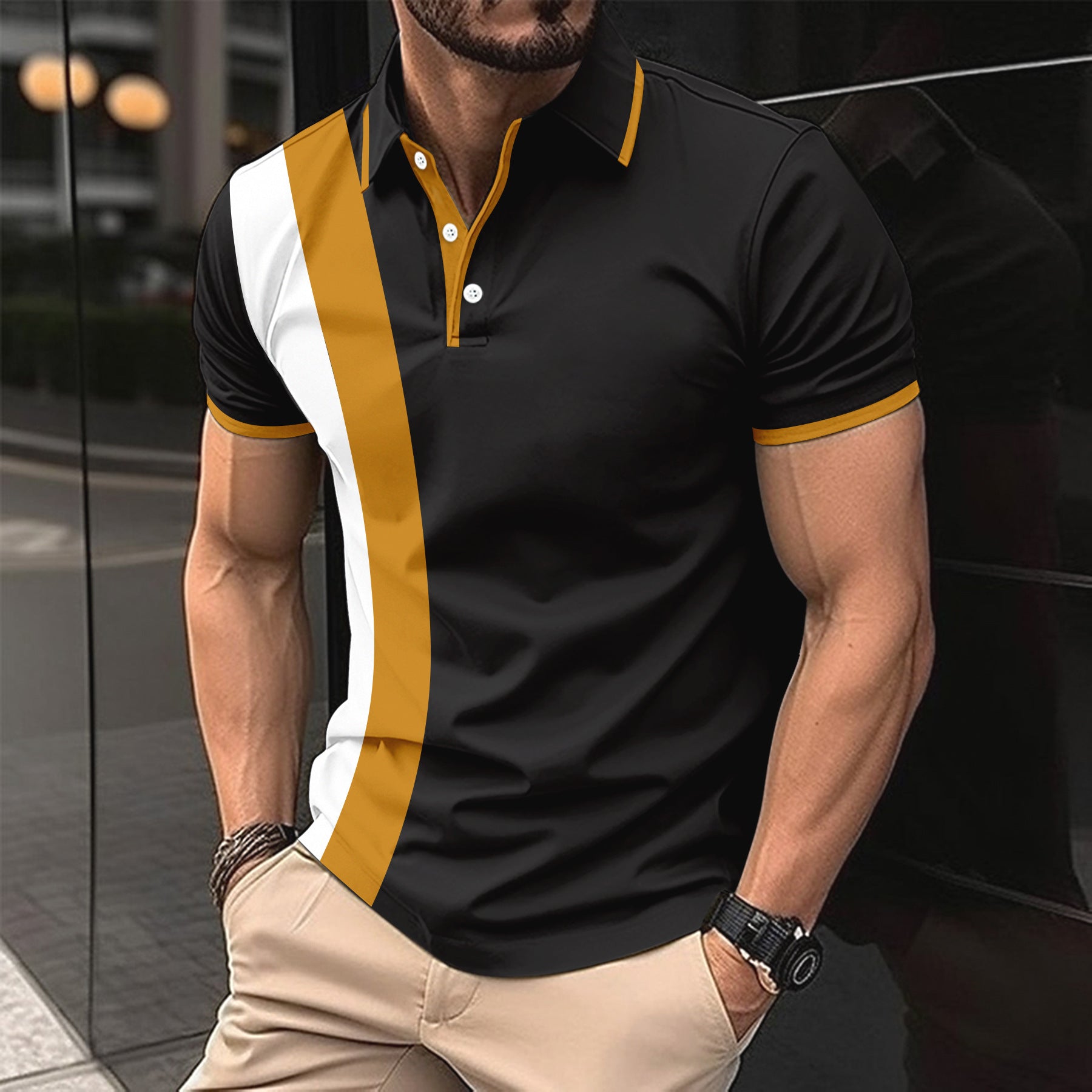 Slim Fit Mens Cotton Polo Short Sleeve Shirt - Nocini