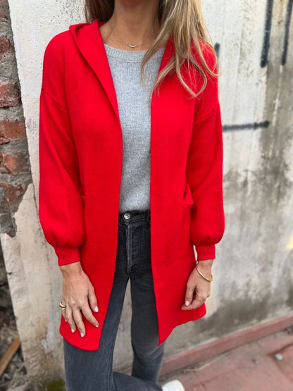 Cozy Hooded Cable Sweater - Nocini