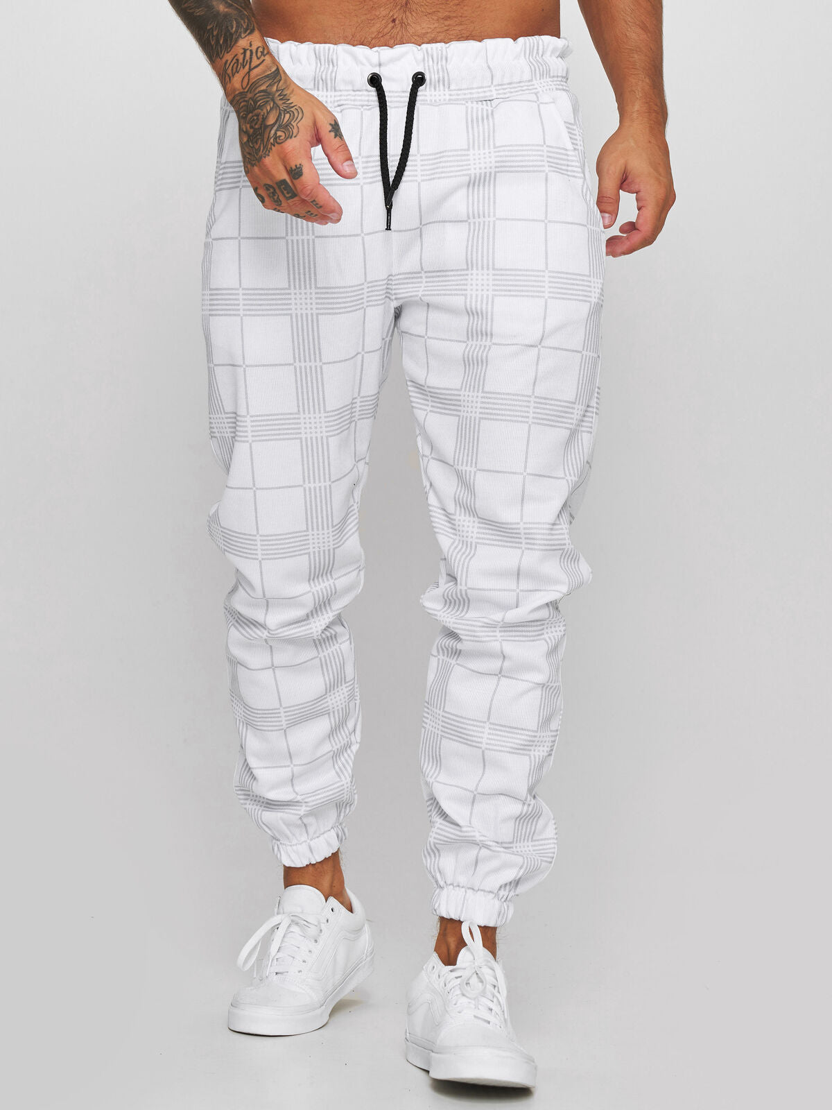 Comfortable Plaid Jogger Pants for Men