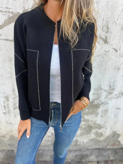 Casual Women's Zip Jacket with Side Pockets - Nocini