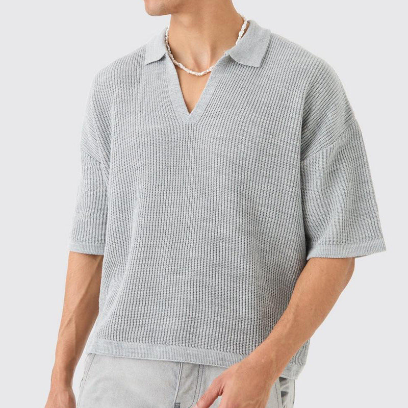 Casual Short Sleeve V-Neck Men's Tee Shirt