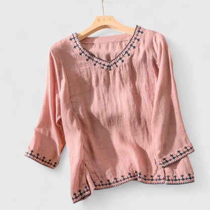 Taysia | Classic V-Neck Women's Blouse