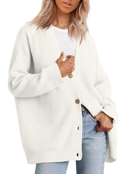 Soft Striped Knitted Open Front Cardigan
