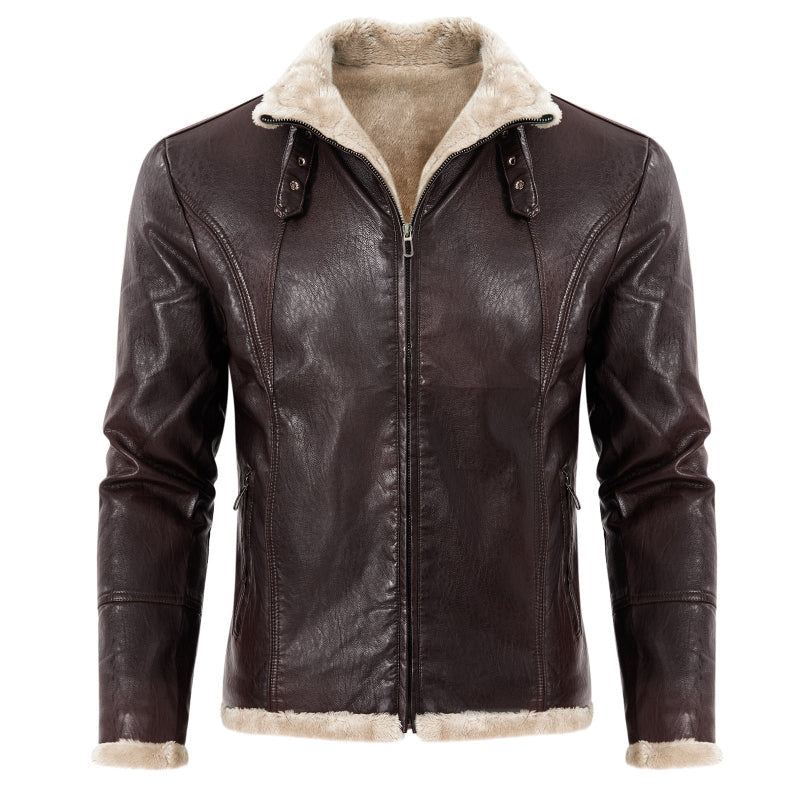 Quilted Faux Fur Men's Bomber Jacket - Warm Casual Coat - Nocini