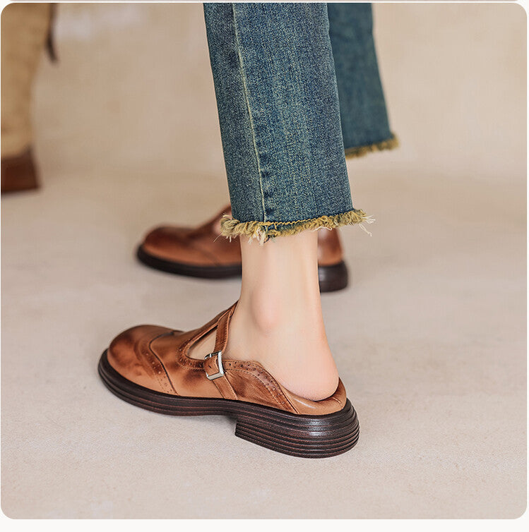 Comfortable Low Heel Ankle Strap Mary Jane Shoes for Women