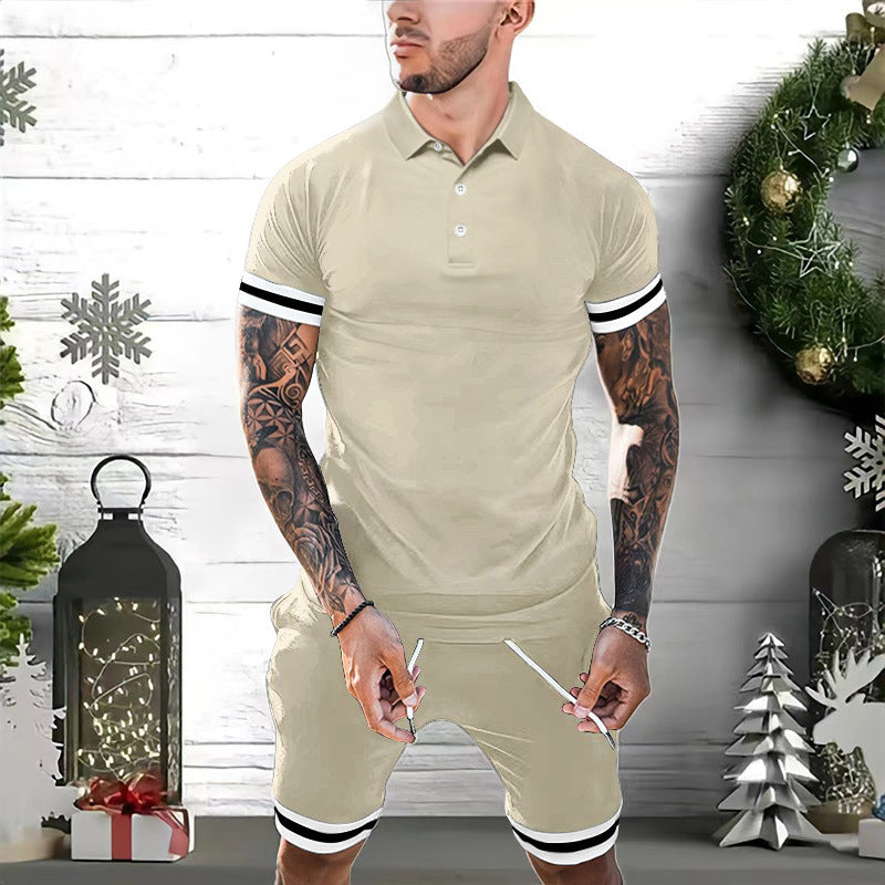 Slim Fit Mens Polo Shirt with Moisture Wicking Stripes