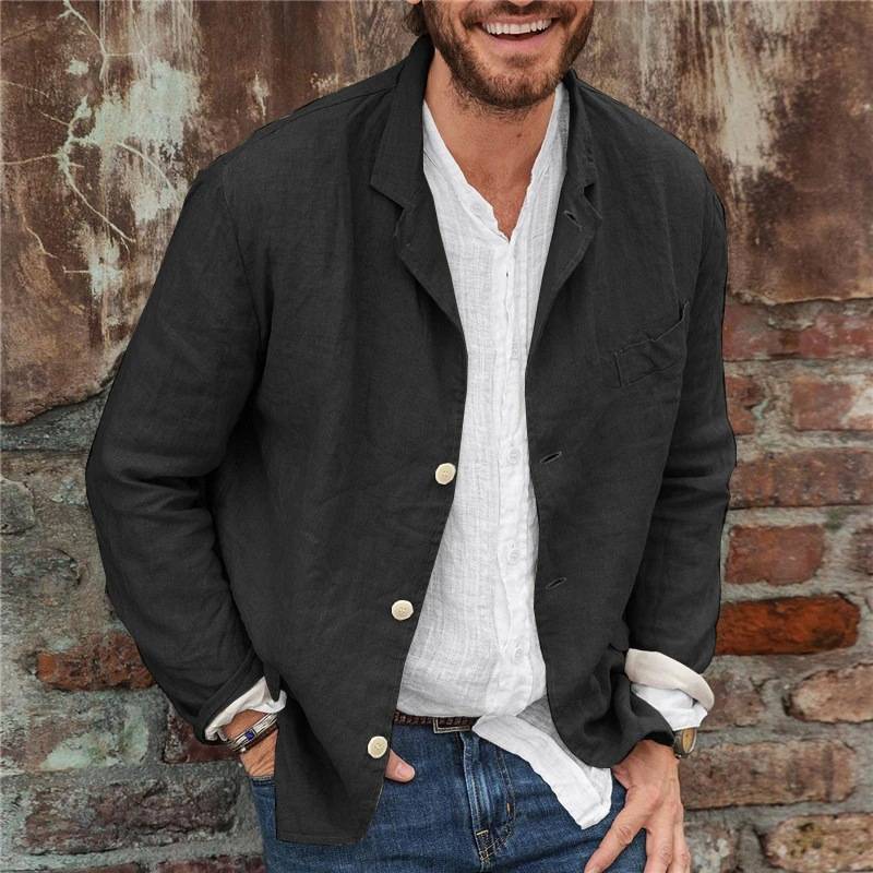 Casual Fit Men's Blazer in Natural Fabric - Nocini