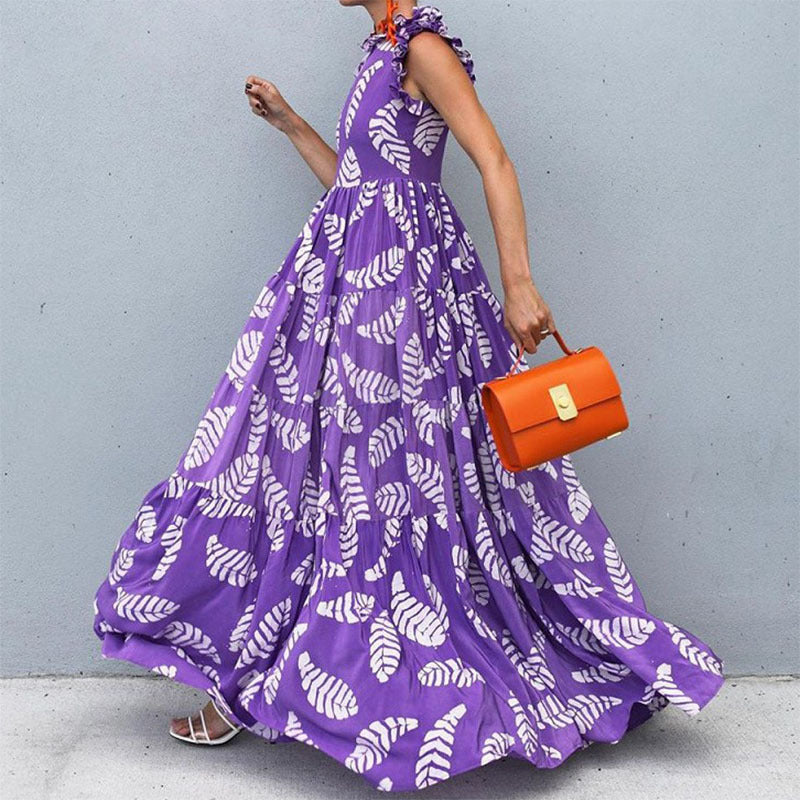 Flowy Summer Floral Maxi Dress for Women - Nocini