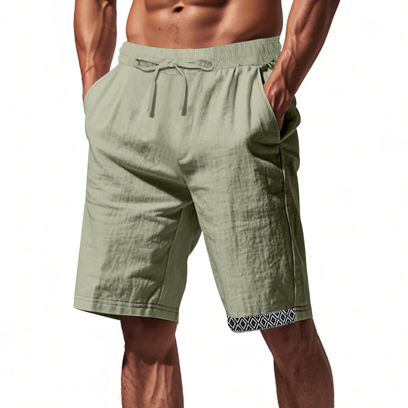 Relaxed Fit Linen Shorts with Adjustable Waistband