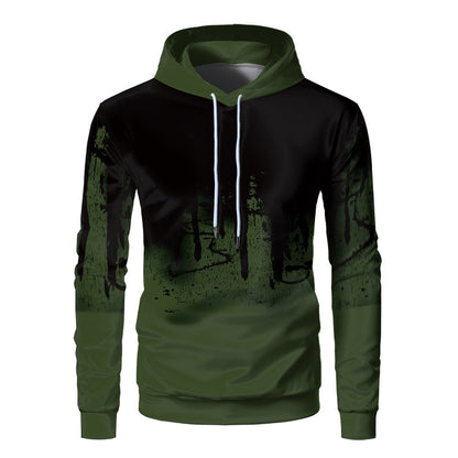 Relaxed Fit Mens Hoodie with Soft 3D Graphic Print