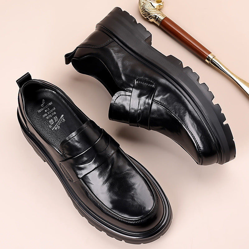 Classic Men's Thick Leather Slip On Shoes