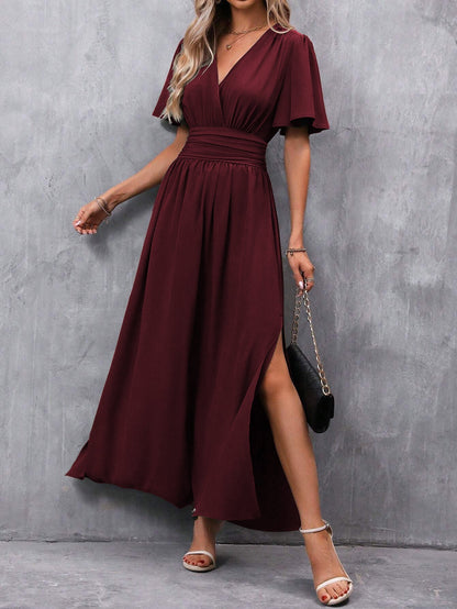 Ladies' Chic Long V-Neck Evening Dress