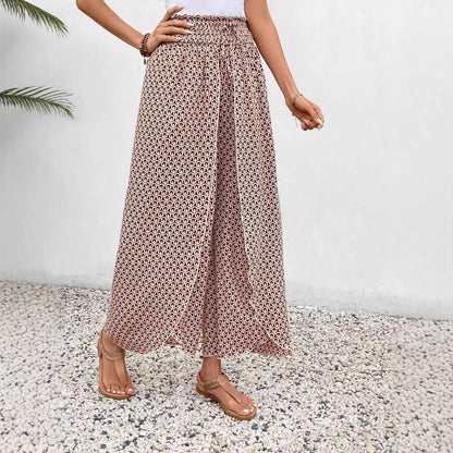 Comfortable Floral Print Wide Leg Pants