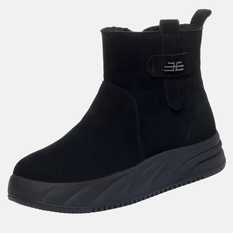 Sleek Platform Ankle Boots for Women – Trendy Slip-On Style Caliboot