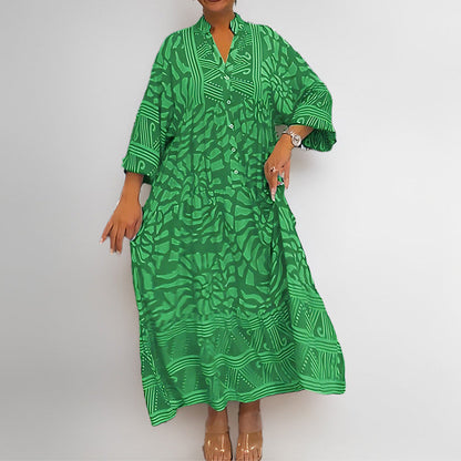 Relaxed Fit Casual Print Dress for Women