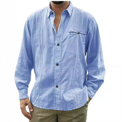 Casual Linen Shirt with Pocket for Men - Nocini