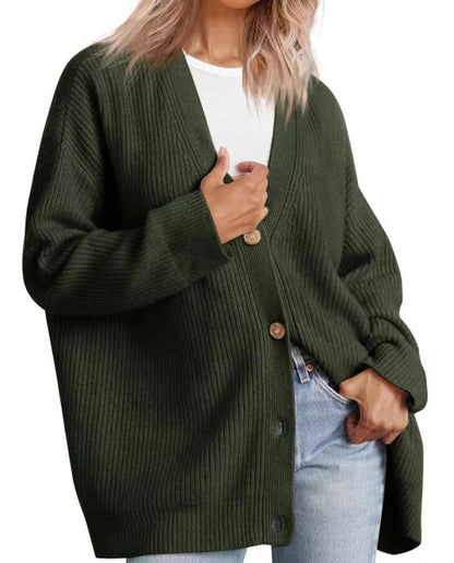 Soft Striped Knitted Open Front Cardigan