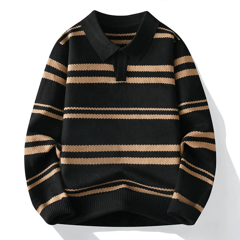 Classic Crew Neck Striped Sweater - Nocini