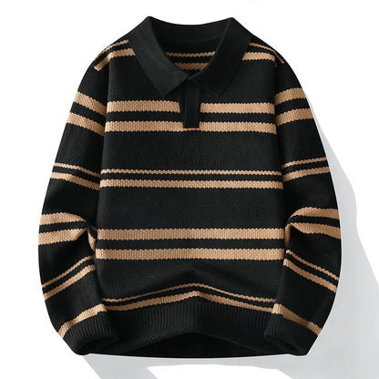 Classic Crew Neck Striped Sweater - Nocini