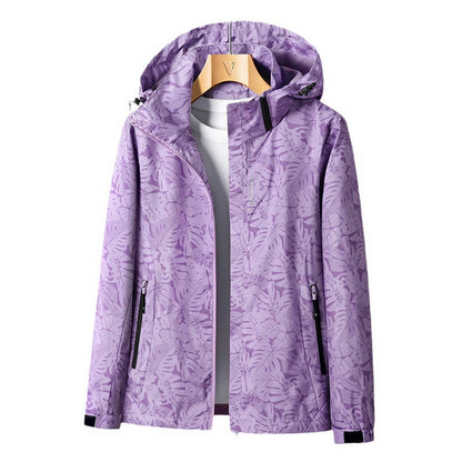 Waterproof Women's Windbreaker Jacket with Zip Pockets