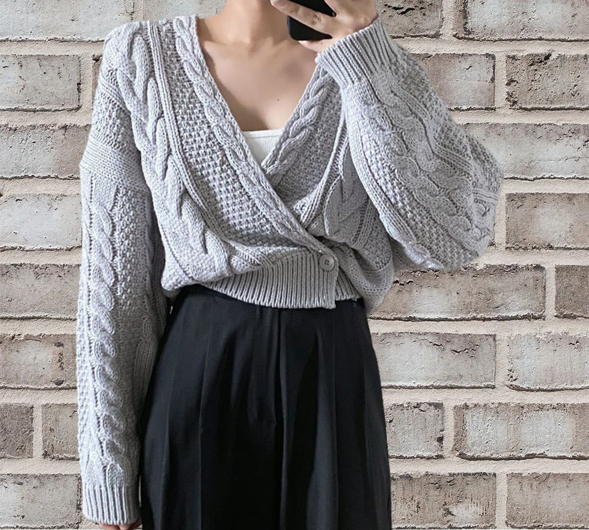 Cozy Wool Blend Open Front Cardigan Sweater
