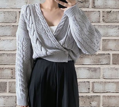 Cozy Wool Blend Open Front Cardigan Sweater