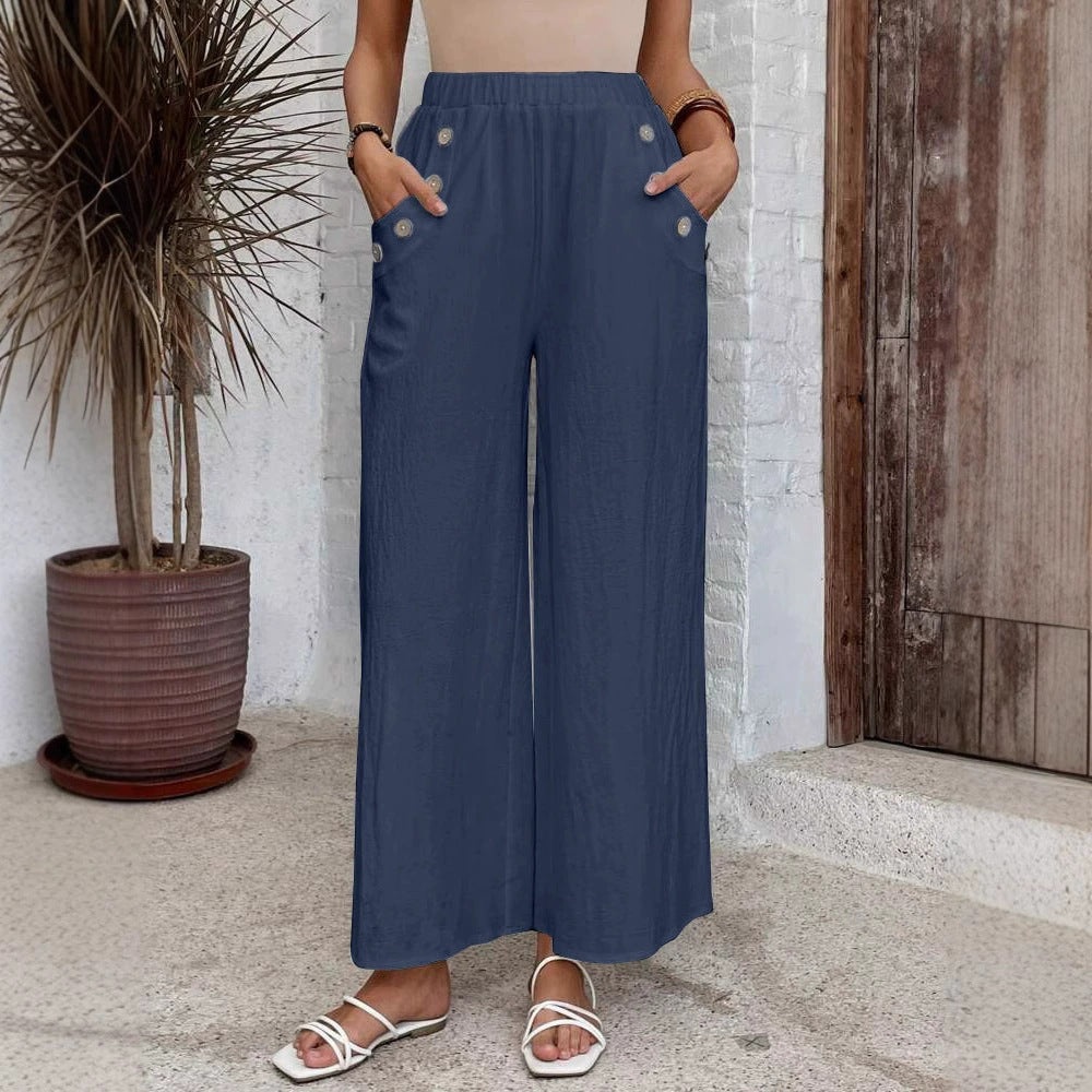 Women's Lightweight Wide Leg Pants Comfort Fit - Nocini