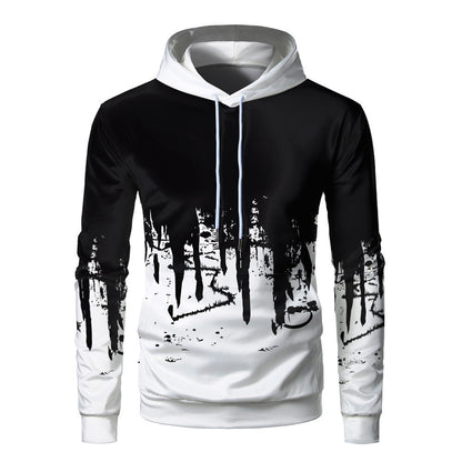 Relaxed Fit Mens Hoodie with Soft 3D Graphic Print