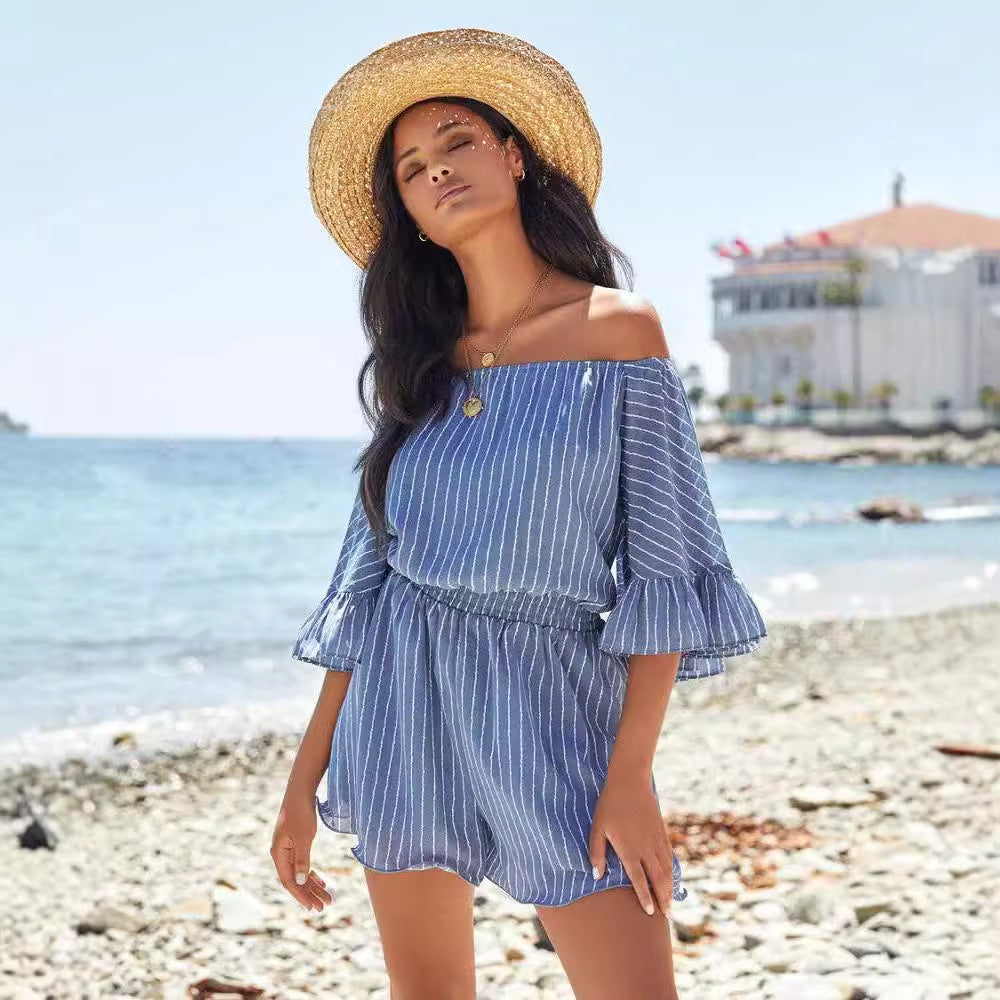 Relaxed Fit Womens Ruffle Sleeve Summer Dress - Nocini