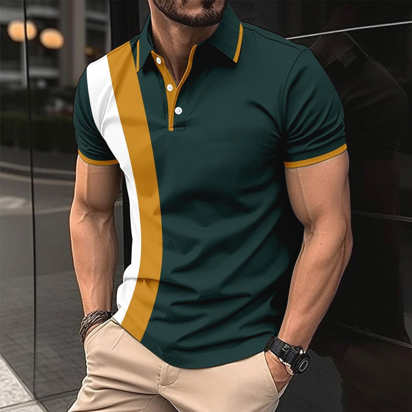 Slim Fit Mens Cotton Polo Short Sleeve Shirt