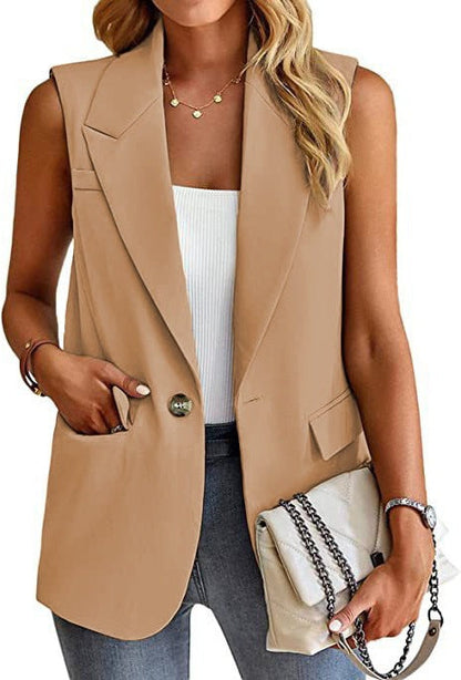 Fitted Women's Sleeveless Blazer Vest