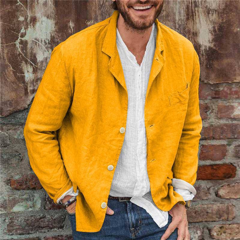 Casual Fit Men's Blazer in Natural Fabric