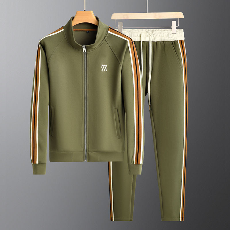 Men's Athletic Striped Jogger Suit Set