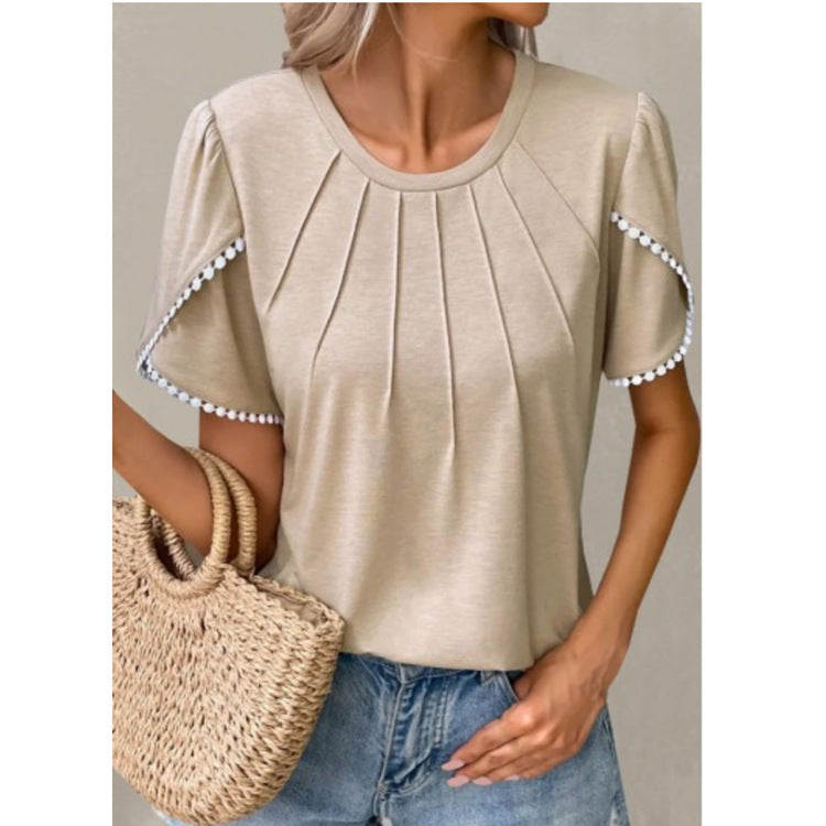 Comfy Women's Tee with Ruffles and Flowy Design
