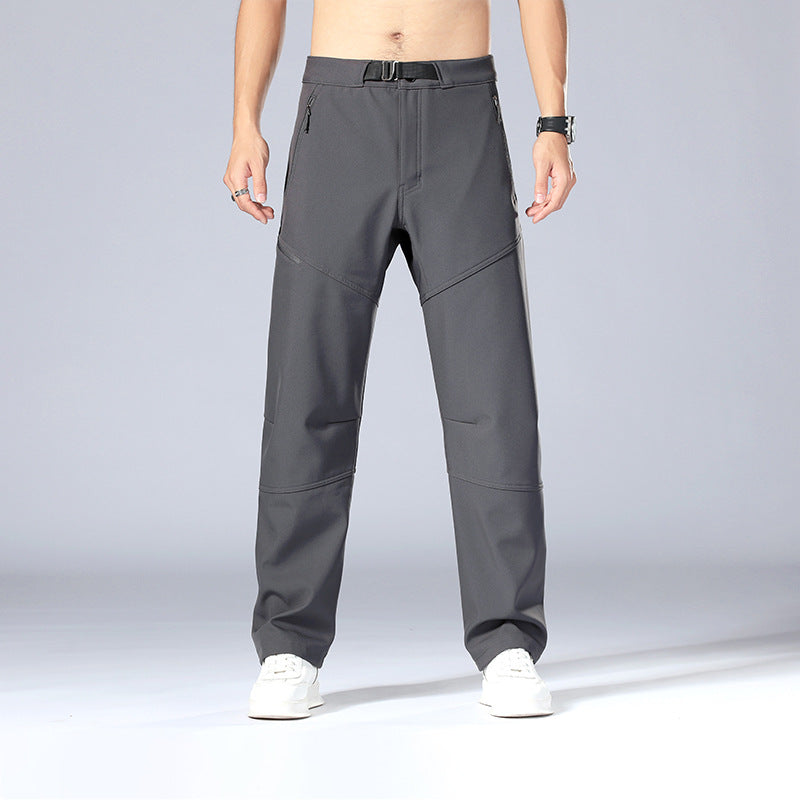 Comfortable Mens Cargo Pants Relaxed Fit Zip Pockets