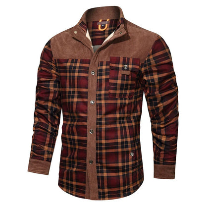 Comfortable Plaid Shirt Jacket for Men
