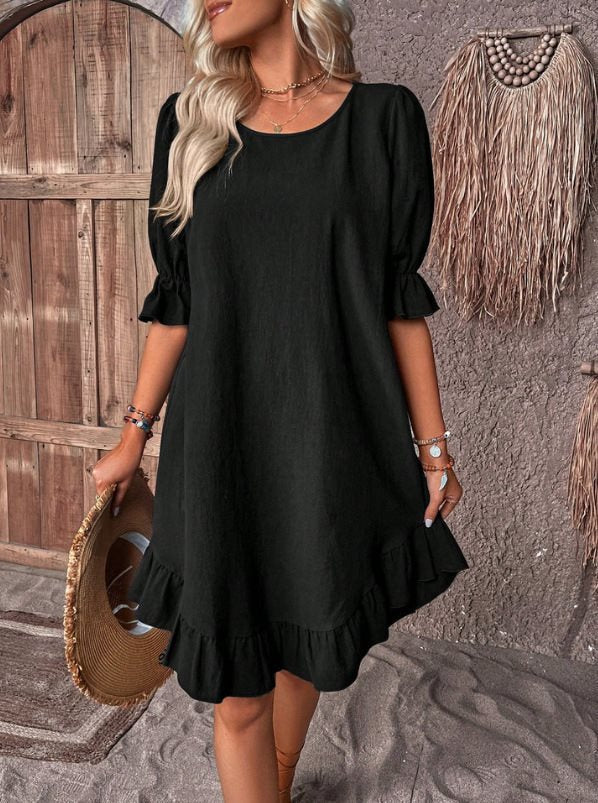 Comfortable Women's Casual Midi Dress with Loose Fit