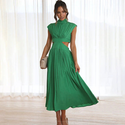 Women's Bodycon Midi Dress with Cut Out Waist Detail - Nocini
