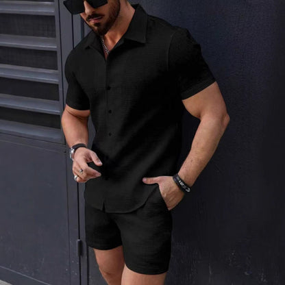 Men's Summer Set - Classic Fit Shirt and Shorts - Lightweight Comfort
