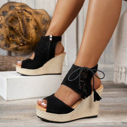 Elegant Ankle Strap Wedge Heel Sandals for Women