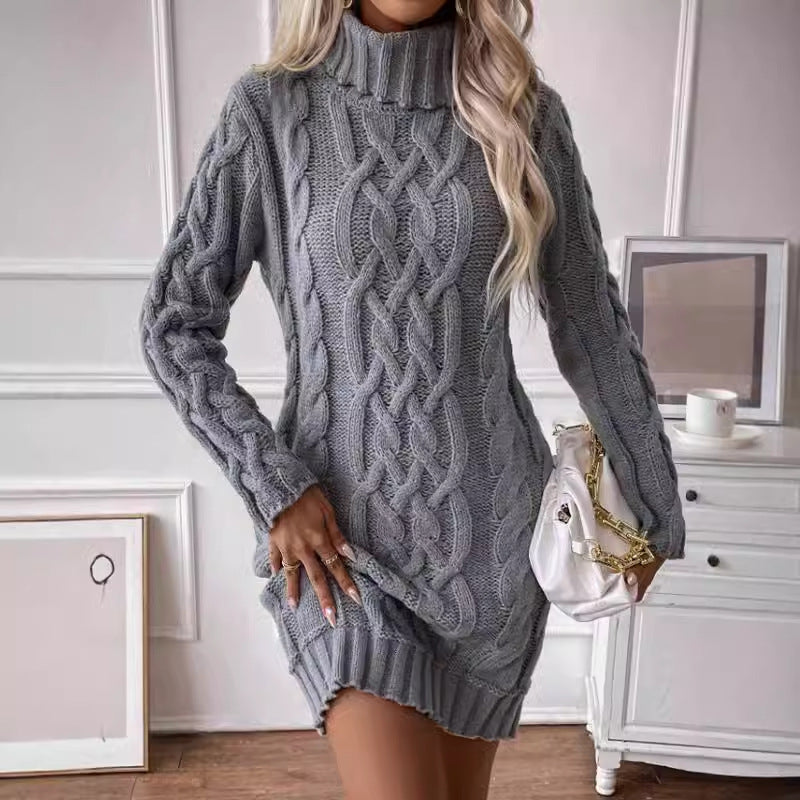 Feminine Crew Neck Mini Dress - Nocini