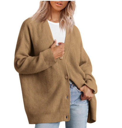 Soft Striped Knitted Open Front Cardigan