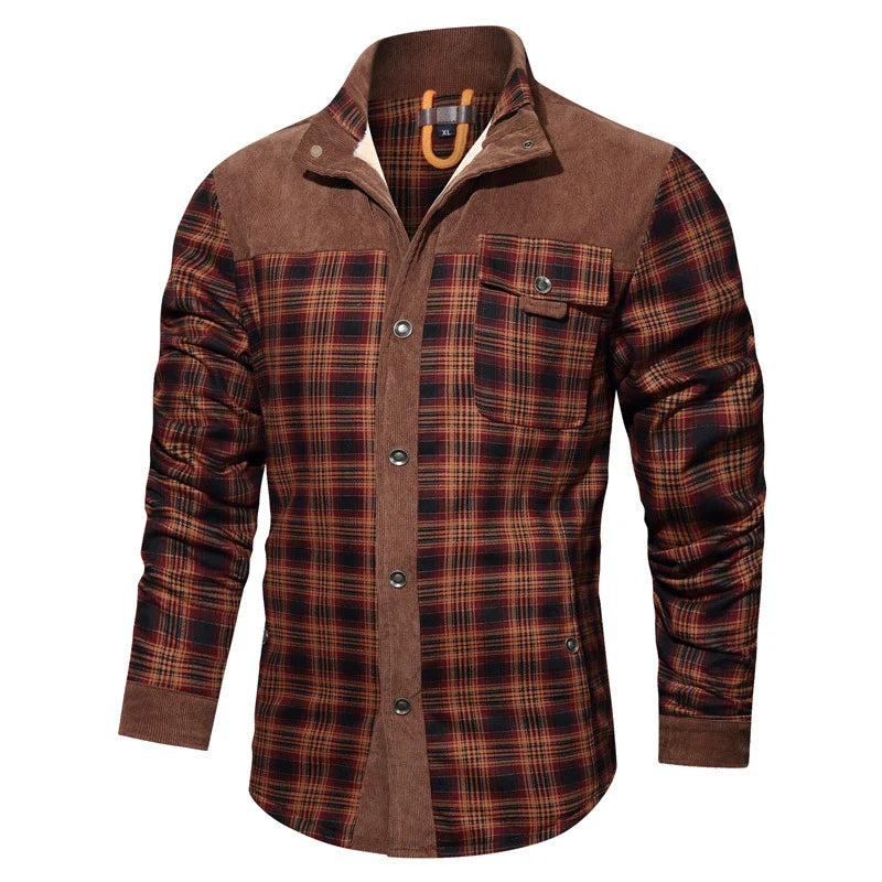 Comfortable Plaid Shirt Jacket for Men